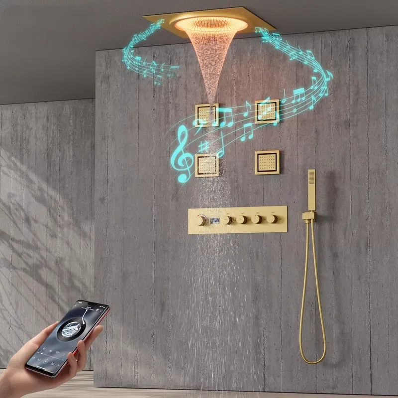 Home Bathroom - Inteligentny zestaw prysznicowy LED z muzyką,