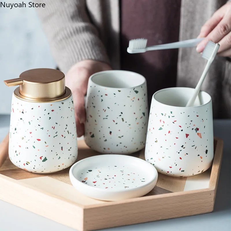 Zara Home Bathroom Set - Europejski zestaw do dekoracji łazienki, ceramika