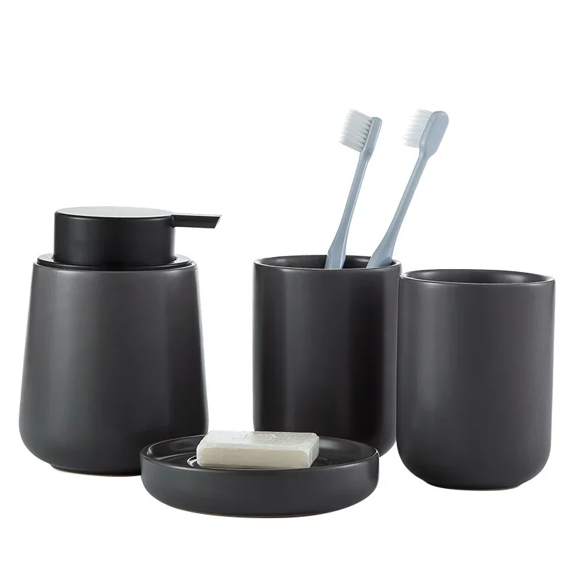Zara Home Bathroom Set - Ciemnoszary ceramiczny balsam w butelce do
