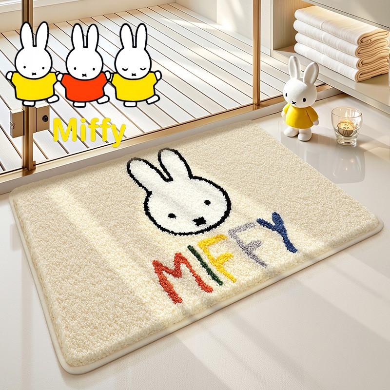Home Goods Bathroom Mats - Urocza mata podłogowa Miffy, słodka kreskówkowa