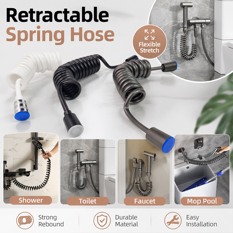 Home Bathroom Plumbing - Wąż spiralny do bidetu toaletowego 2m,