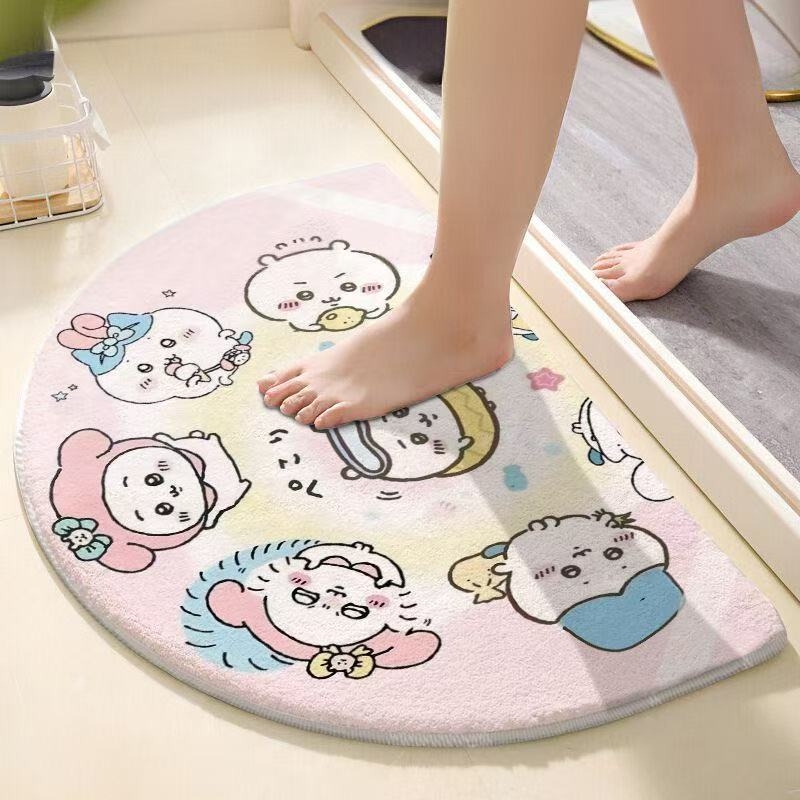 Non Slip Bath Mat - Chiikawa Półokrągła Mata Łazienkowa Uroczy Anime