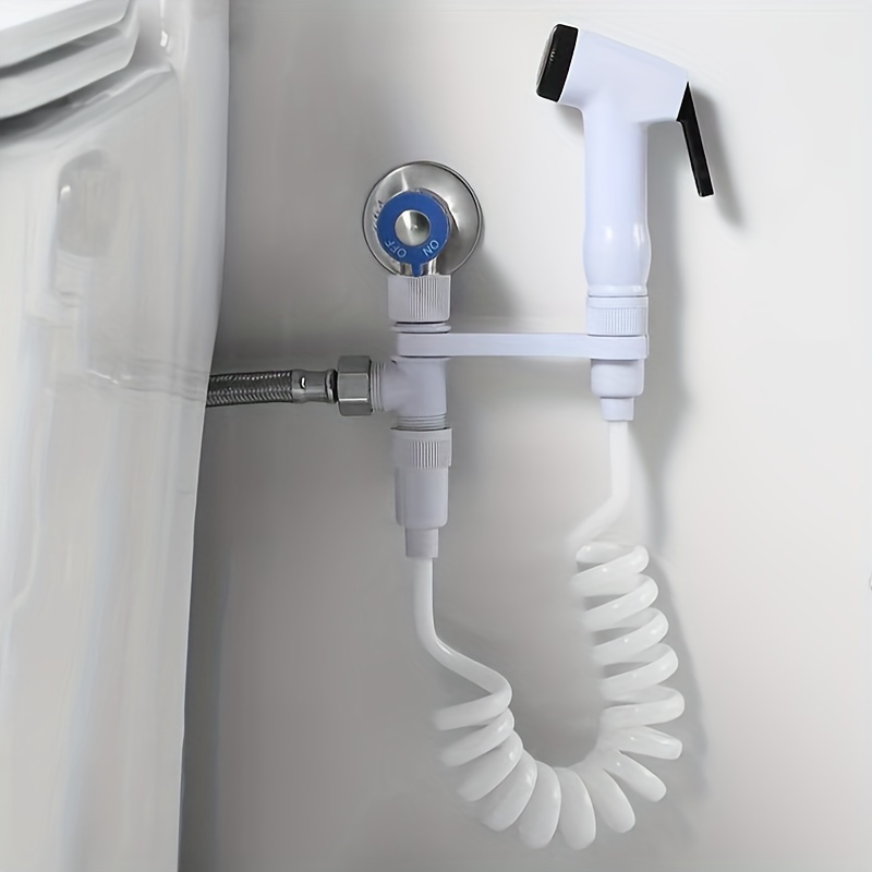 Plunger Toilet - 1 zestaw białej ręcznej rączki bidetowej