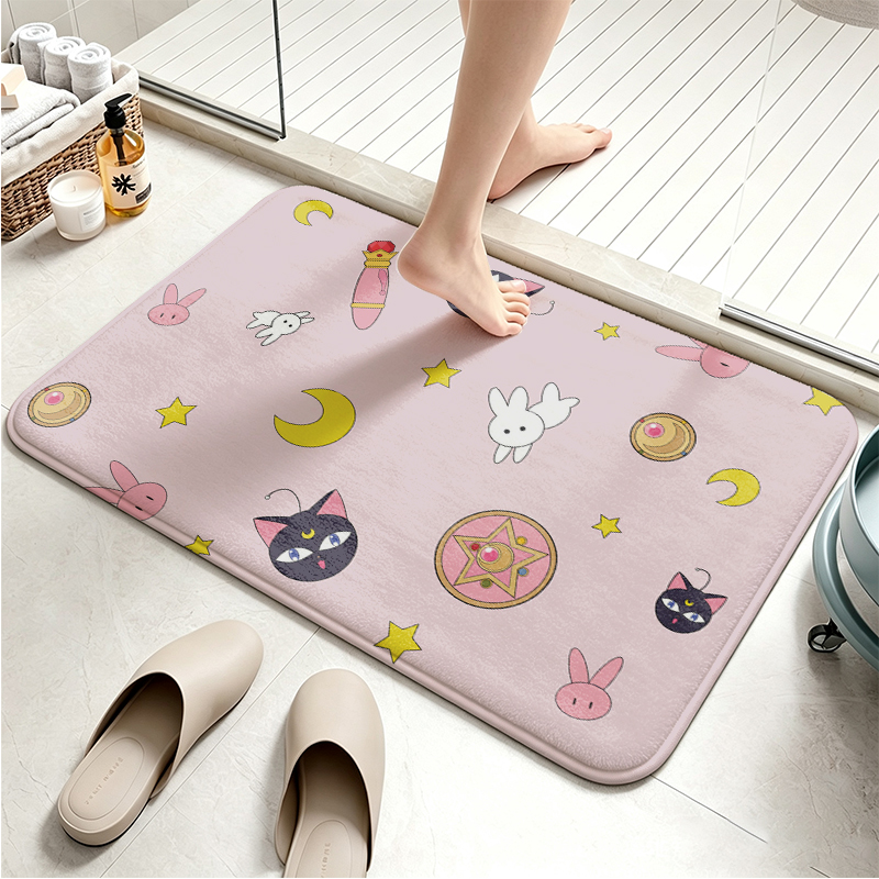 Non Slip Bath Mat - Mata podłogowa z flaneli Sailor Moon,