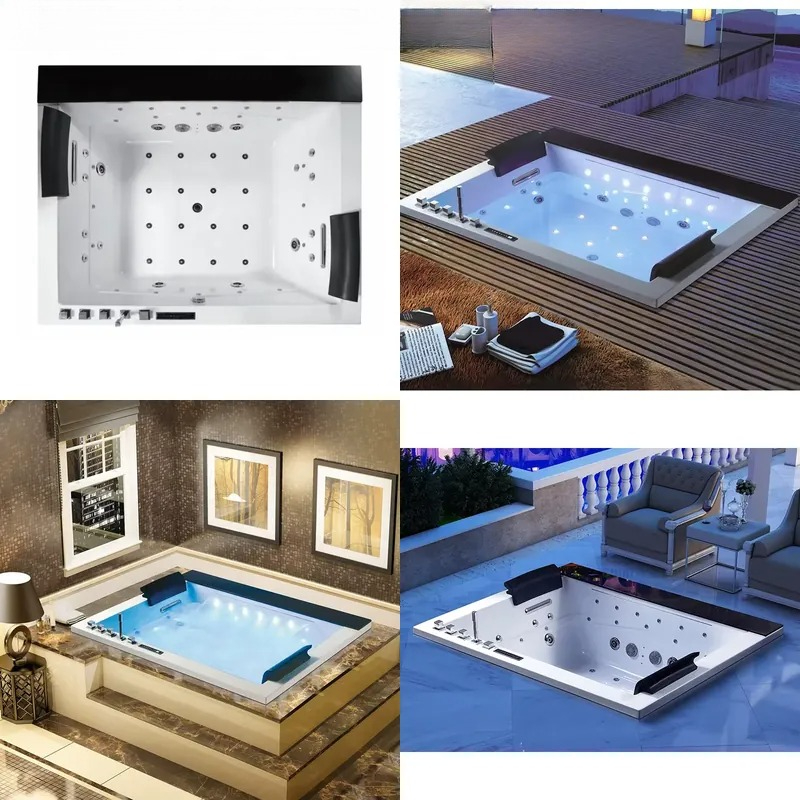 Home Bathroom Jacuzzi Tub - Podwójna wanna z hydromasażem z cyfrowym