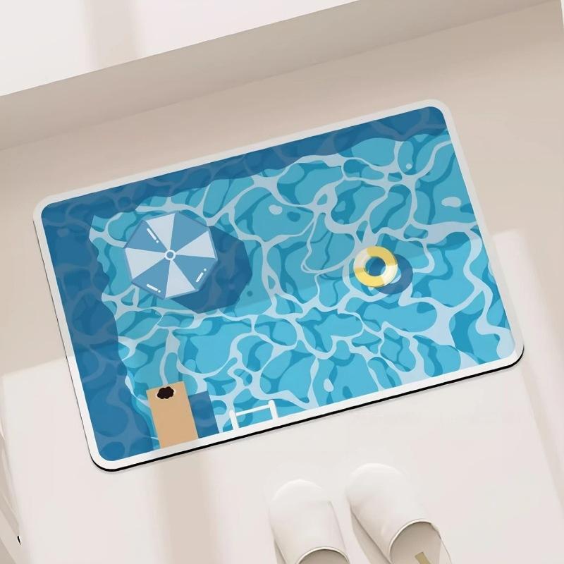 Jet Home Bathroom Mats - Gumowa mata antypoślizgowa do łazienki, chłonna,