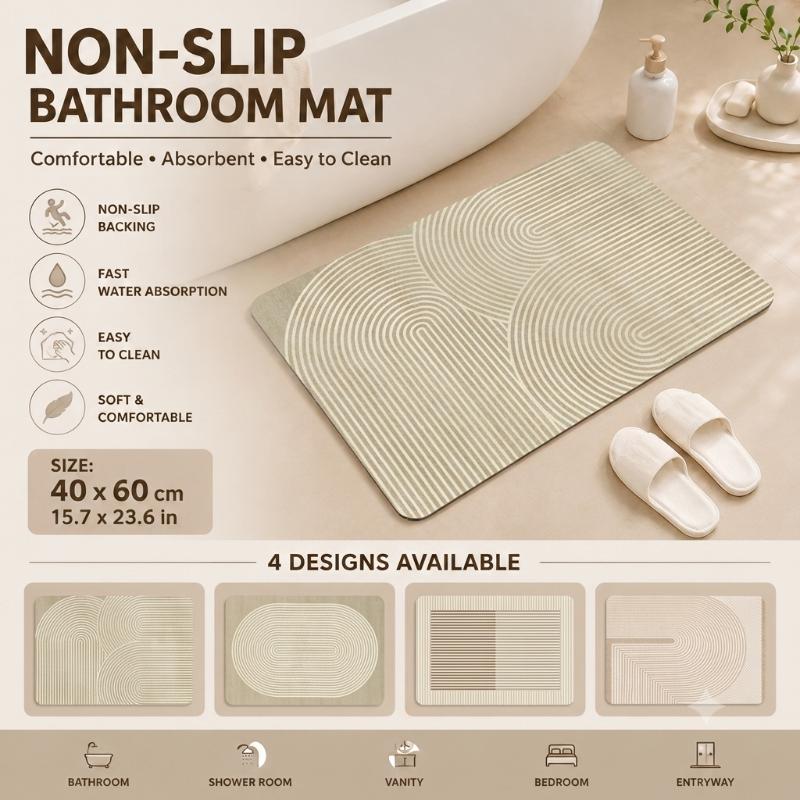 Non Slip Bath Mat - Mata diatomitowa do łazienki, szybkoschnąca, chłonna,