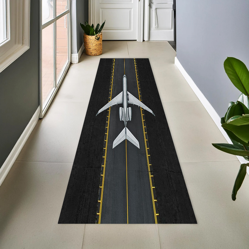 Jet Home Bathroom Mats - Dywanik filcowy o tematyce lotniskowej, z