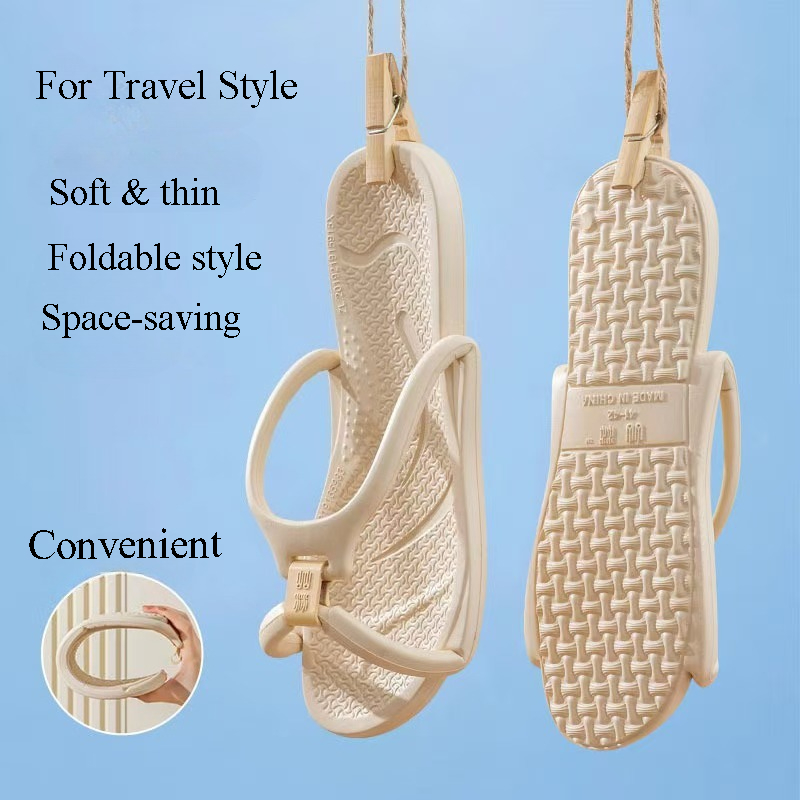 Home Bath - Składane kapcie podróżne unisex, klapki EVA,