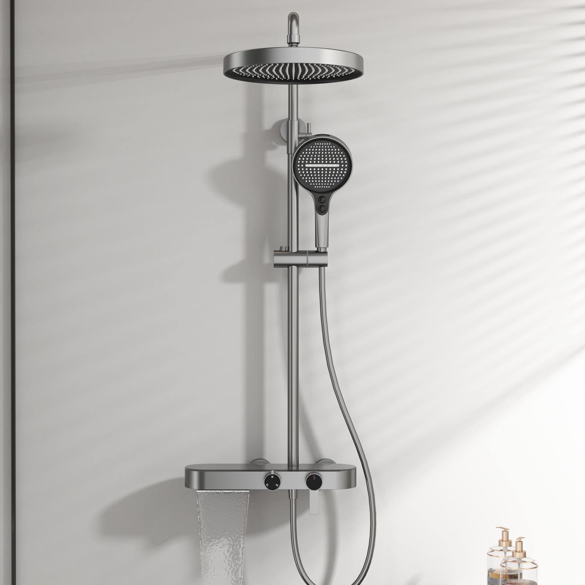 Home Bathroom Shower - Zestaw prysznicowy w kolorze szarości gunmetal